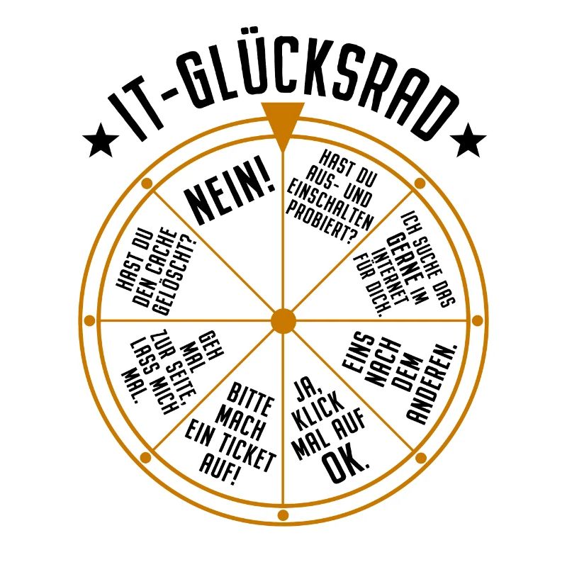 IT Support Glücksrad Service Desk IT Helpdesk Nerd