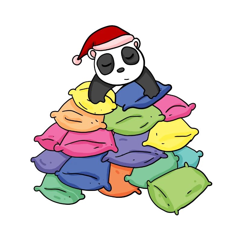 Panda and pillows