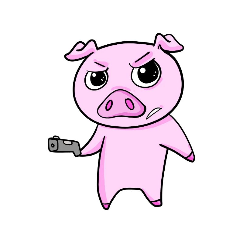 Cochon avec pistolet