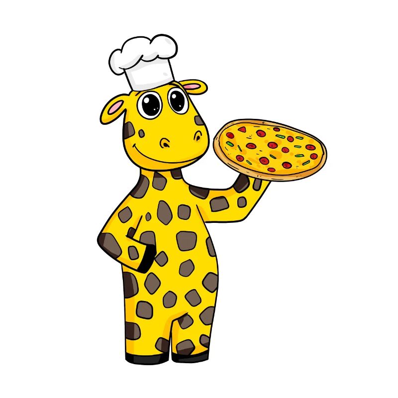 Pizza Maker Pizza Chef Giraffe Italian