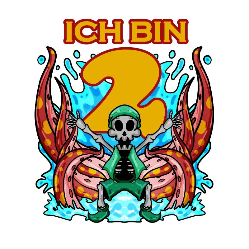Kinder 2.Geburtstag ich bin 2 Jahre Junge Pirat