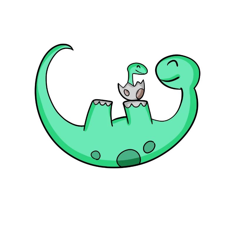 Dinosaure avec bébé dinosaure