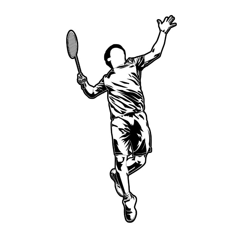 Funny badminton player