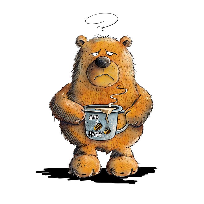 Morgenmuffel Bär Mit Kaffee
