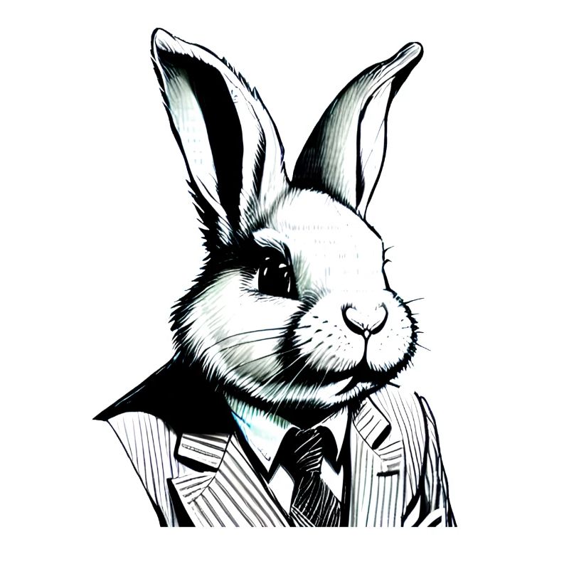 lapin de Pâques élégant avec costume et cravate