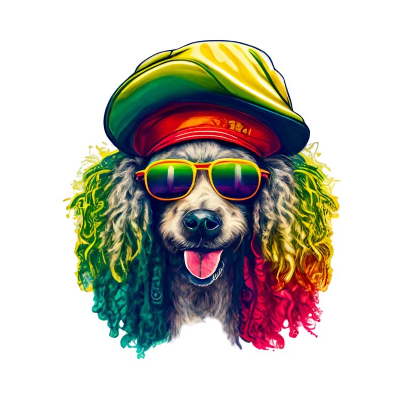 Caniche Rasta Cool Coloré