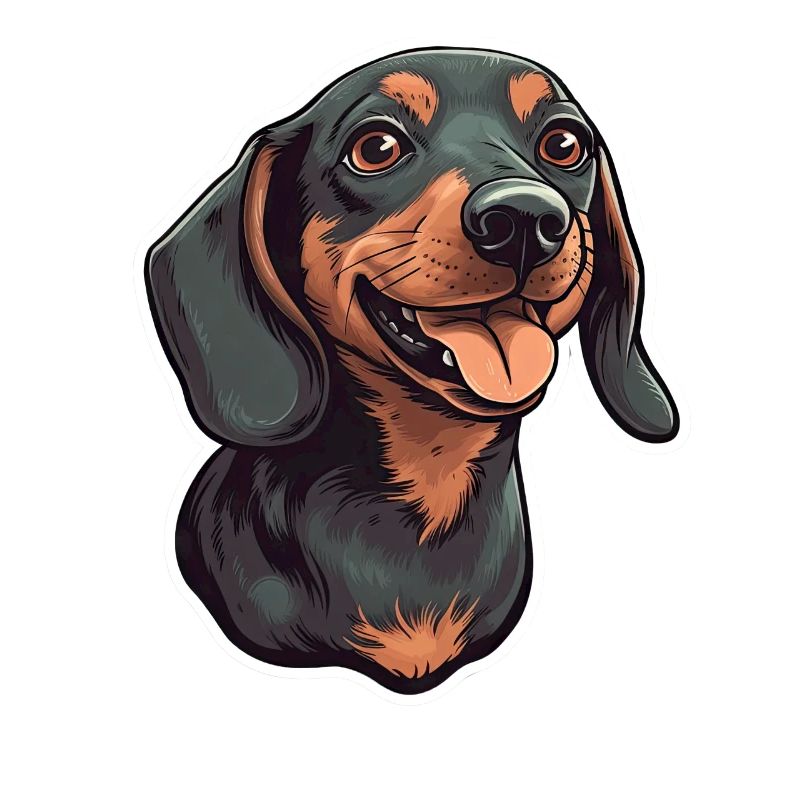 Dackel Teckel Hund Rasse Illustration Welpe Bild