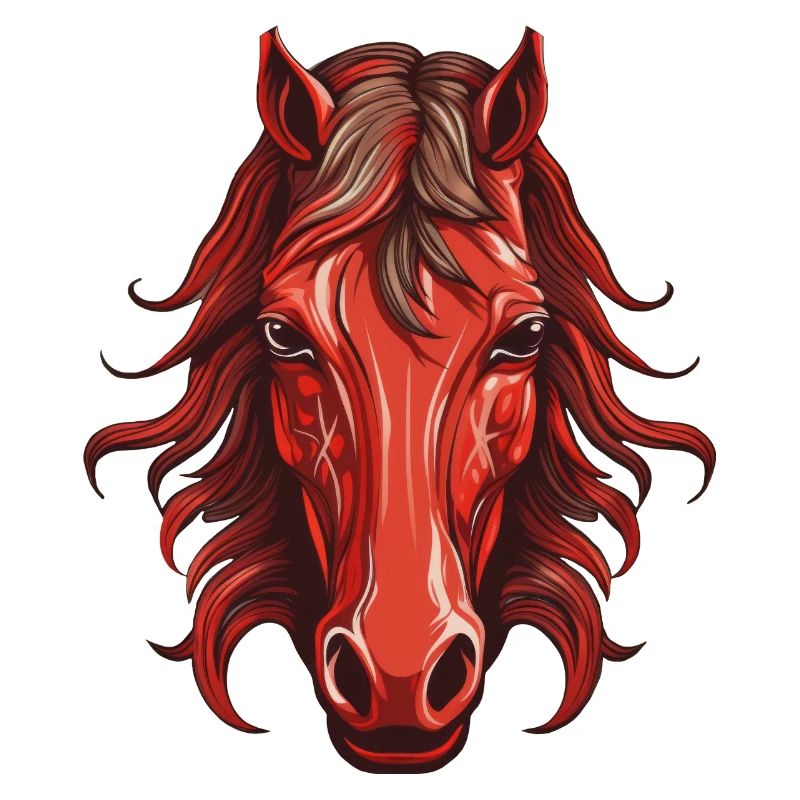 Rotes Pferd - Pferdekopf Design