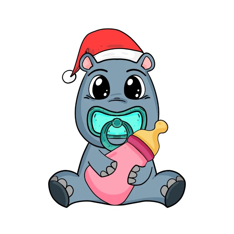 Hippopotame bébé Noël