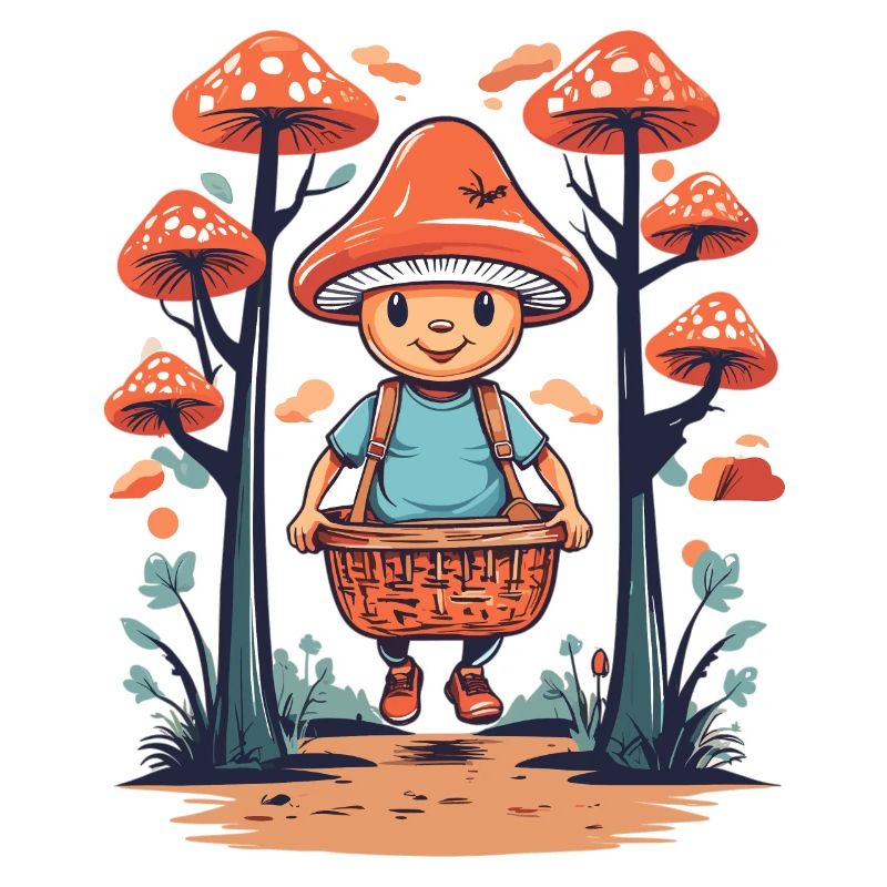 Cueilleur de champignons mignon