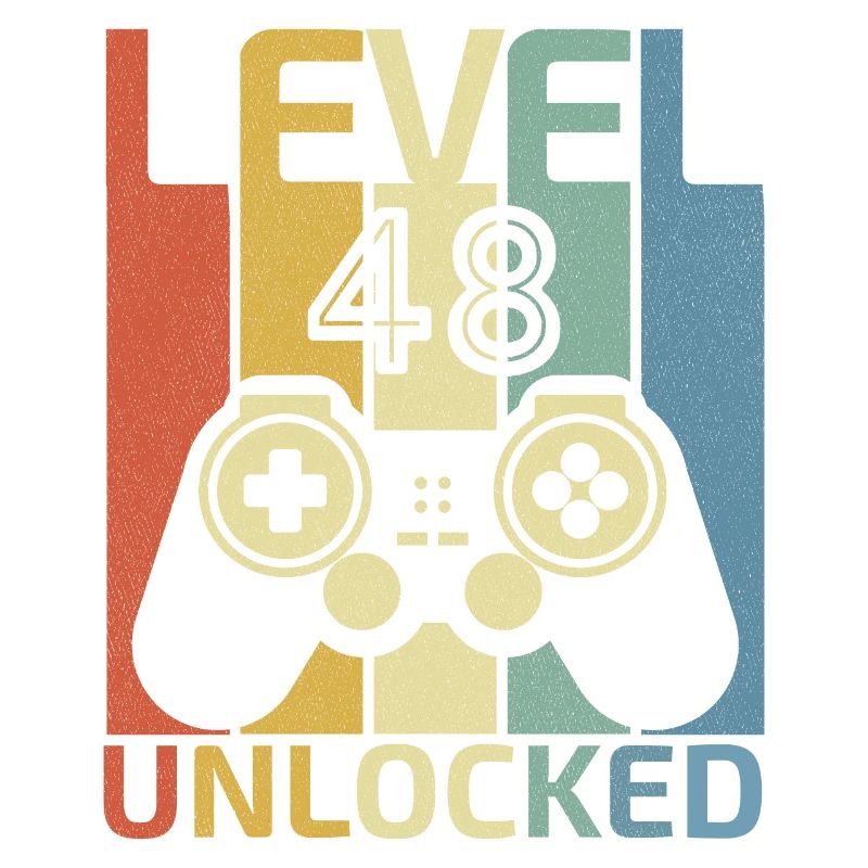 Level 48 freigeschaltet Lustiger Videospieler 48. Geburtstag