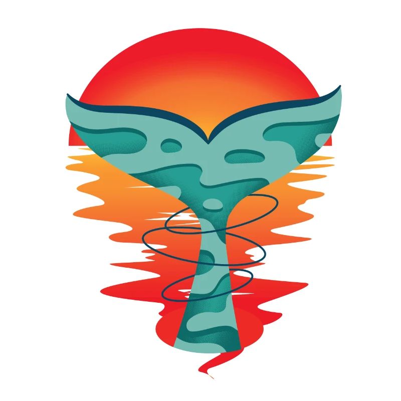 Ocean Sunset Fish Greeting Shark Fin Ahoy