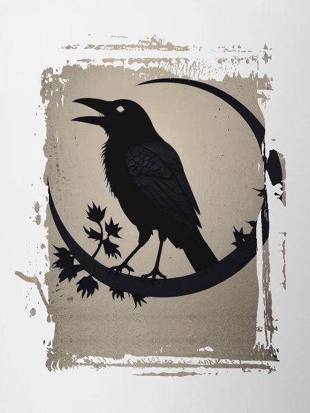 Raven sitting on branch