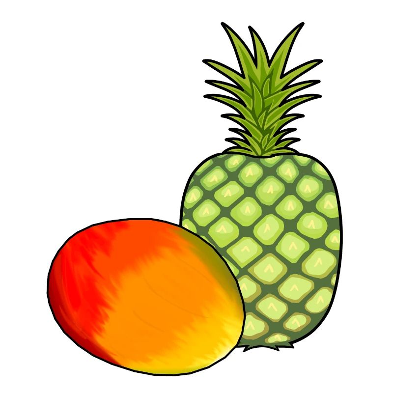 Mango Obst Früchte Ananas Vegetarisch Speise