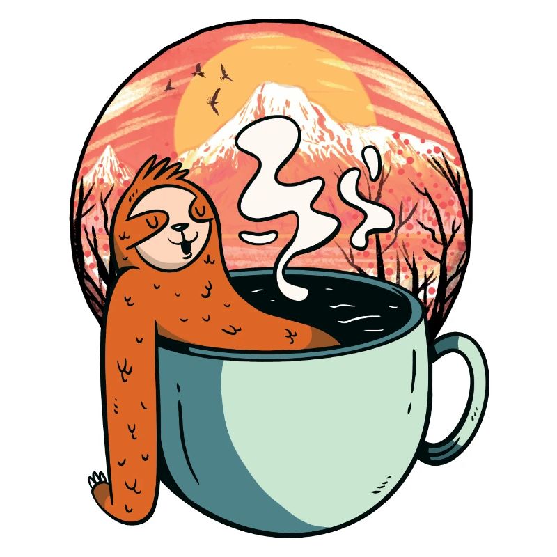 Sloth, Relaxation, Tea, Coffee, Break, Ready for Vacation
