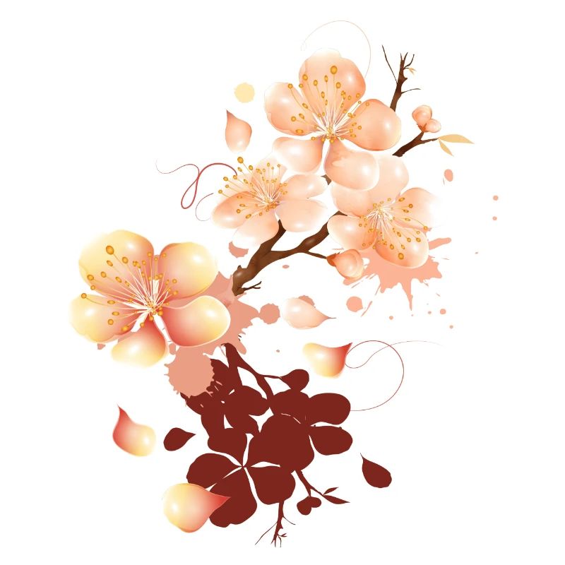 Graffiti de fleur de pêcher dans un ton pêche velouté