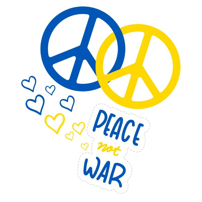 Peace not war (Yellow & Blue)