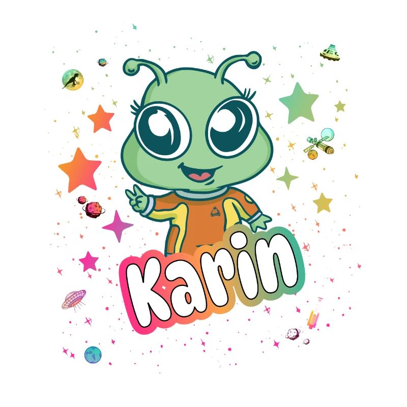 KARIN - Schöner Mädchen Name mit süßem Alien