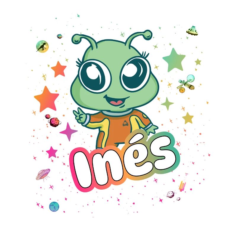 INÉS - Schöner Mädchen Name mit süßem Alien