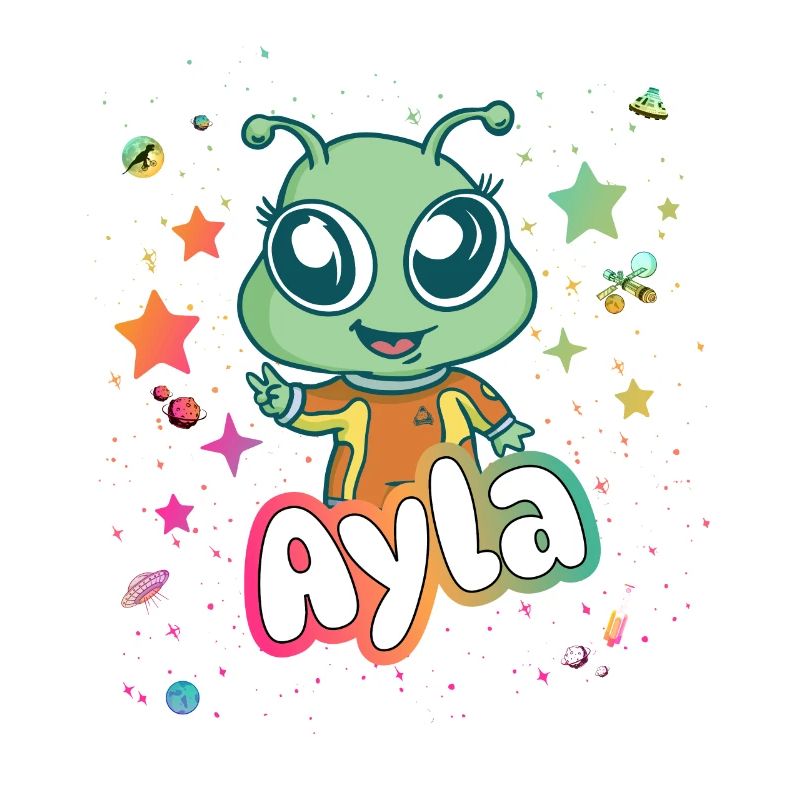 AYLA - Schöner Mädchen Name mit süßem Alien