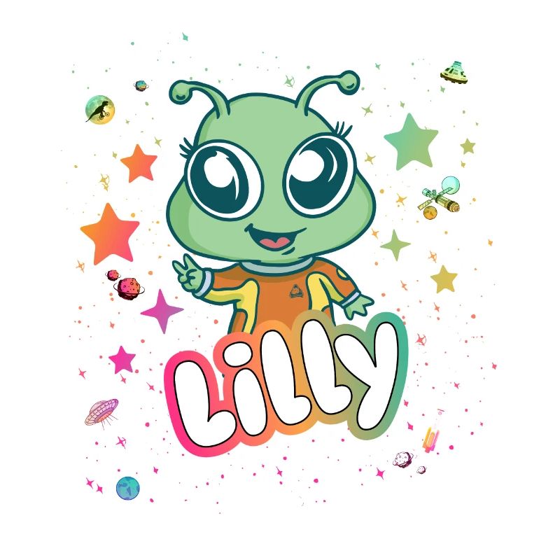 LILLY - Schöner Mädchen Name mit süßem Alien