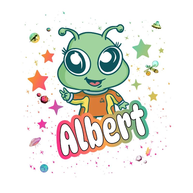 ALBERT - Beau nom de garçon avec extraterrestre mignon