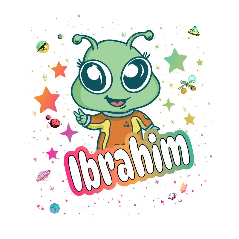 IBRAHIM - Beautiful boy name with cute alien