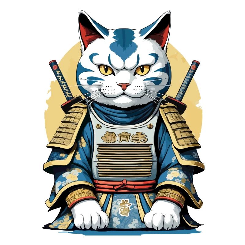 Chat de samouraï Japonais Samouraï Conception d’œuvres d’art