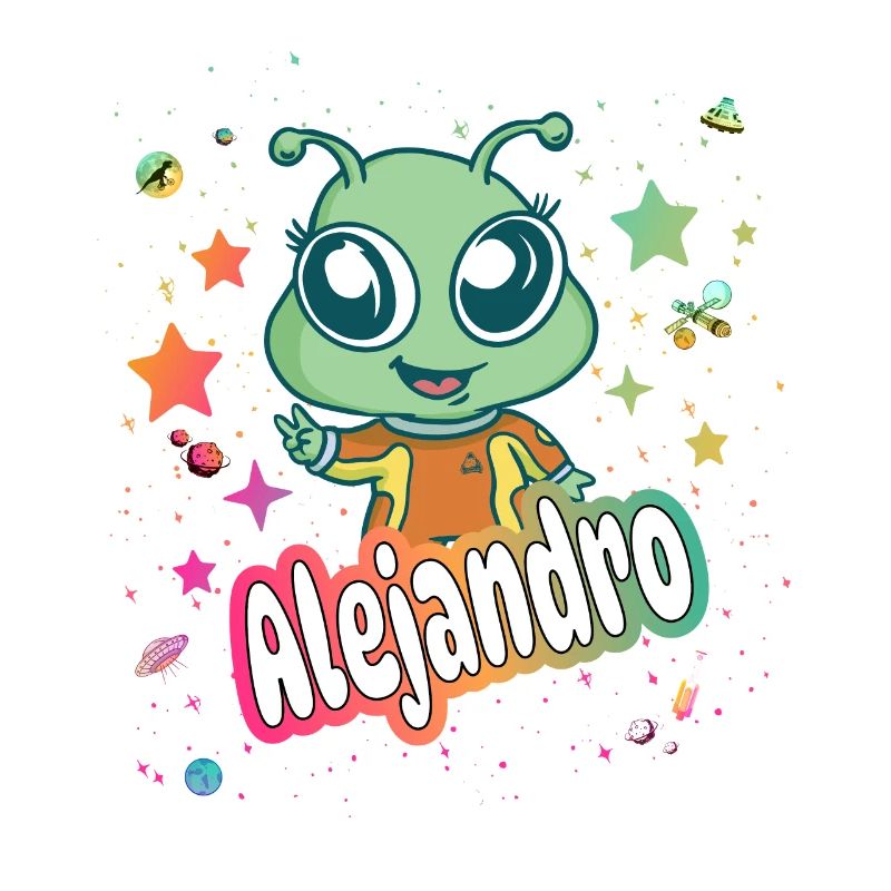 ALEJANDRO - Beau nom de garçon avec extraterrestre mignon