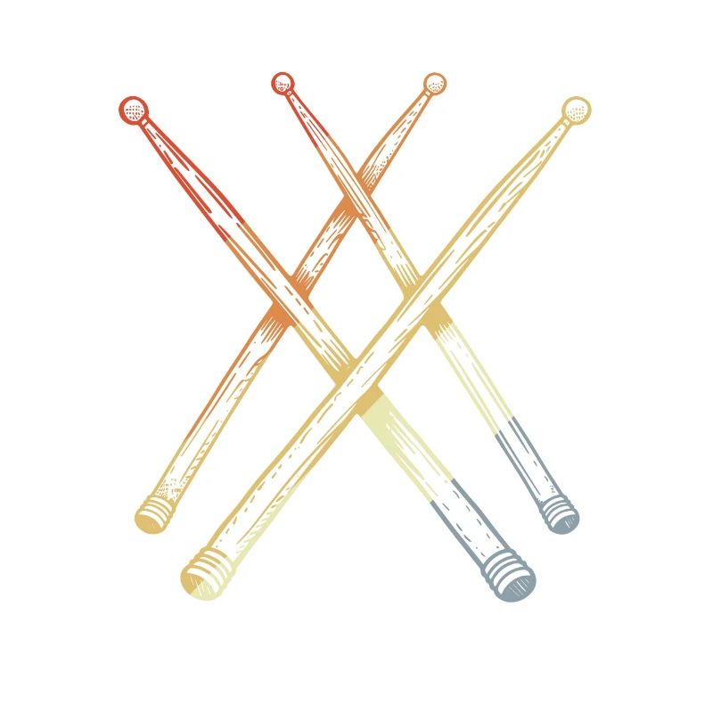 Retro Drumsticks Sketch