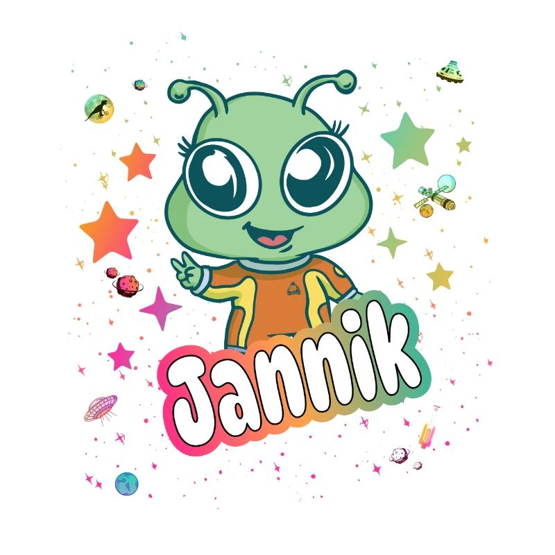 JANNIK - Beautiful boy name with cute alien