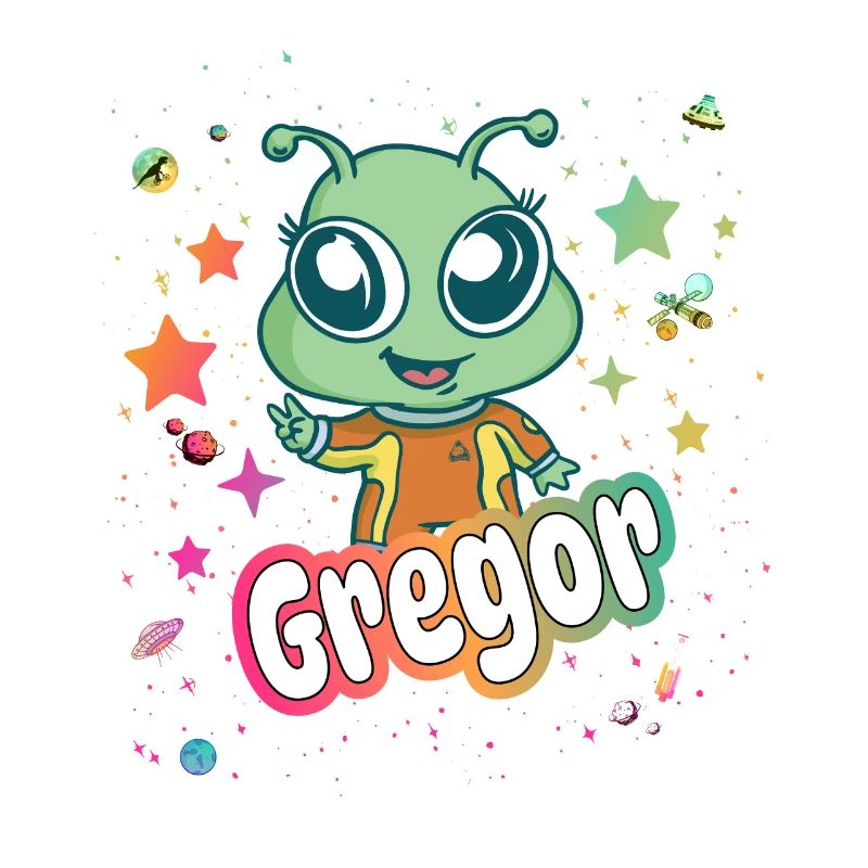 GREGOR - Beautiful boy name with cute alien