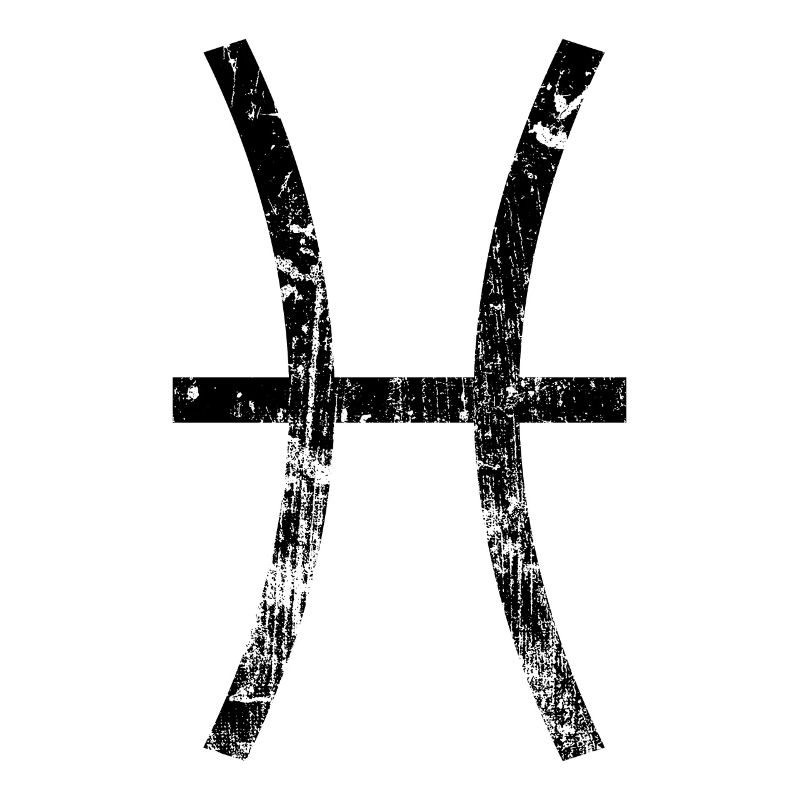 Symbole d’astrologie du zodiaque Poissons Grunge