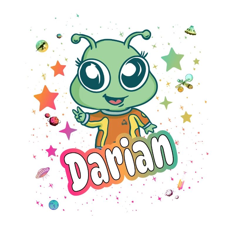 DARIAN - Beau nom de garçon avec un extraterrestre mignon