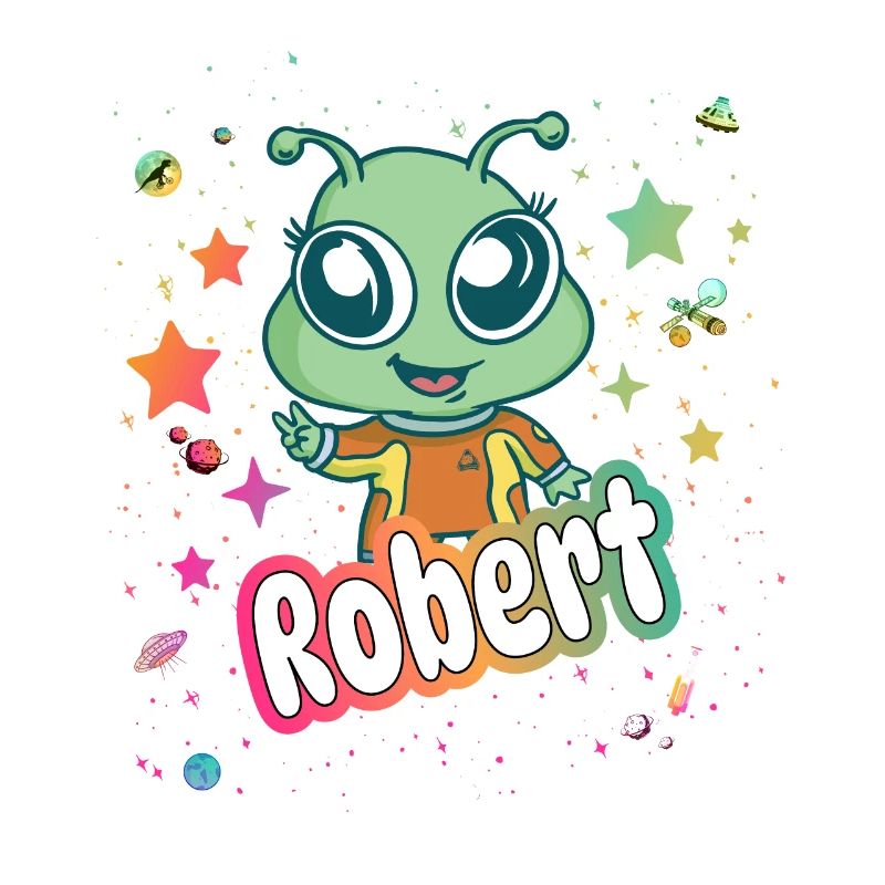 ROBERT - Schöner Junge Name mit süßem Alien