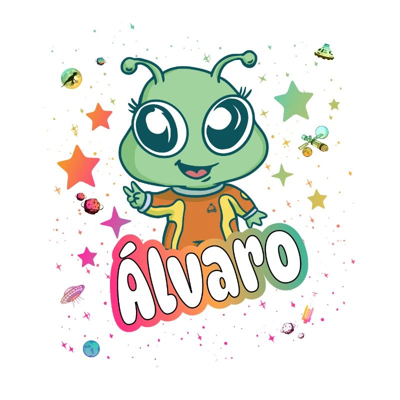 ÁLVARO - Beau nom de garçon avec extraterrestre mignon