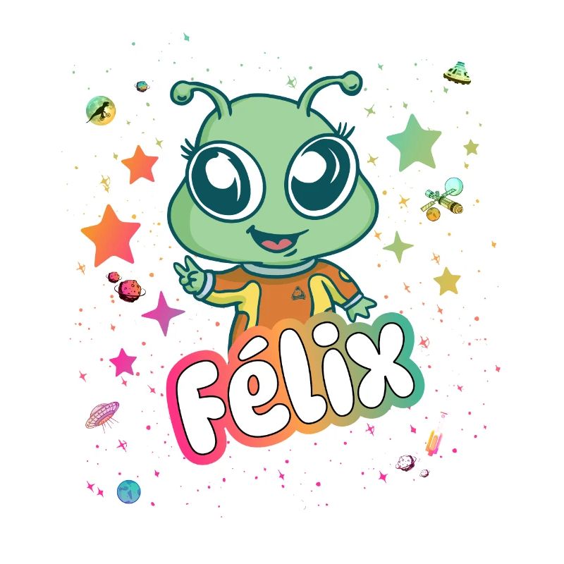FÉLIX - Schöner Junge Name mit süßem Alien