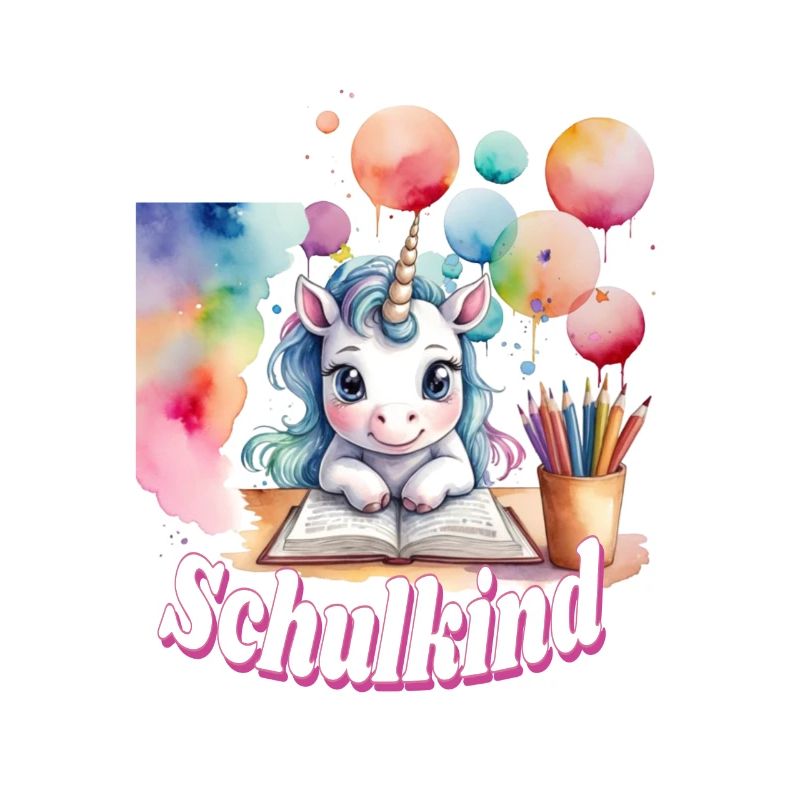 Schulkind Unicorn Buntballons