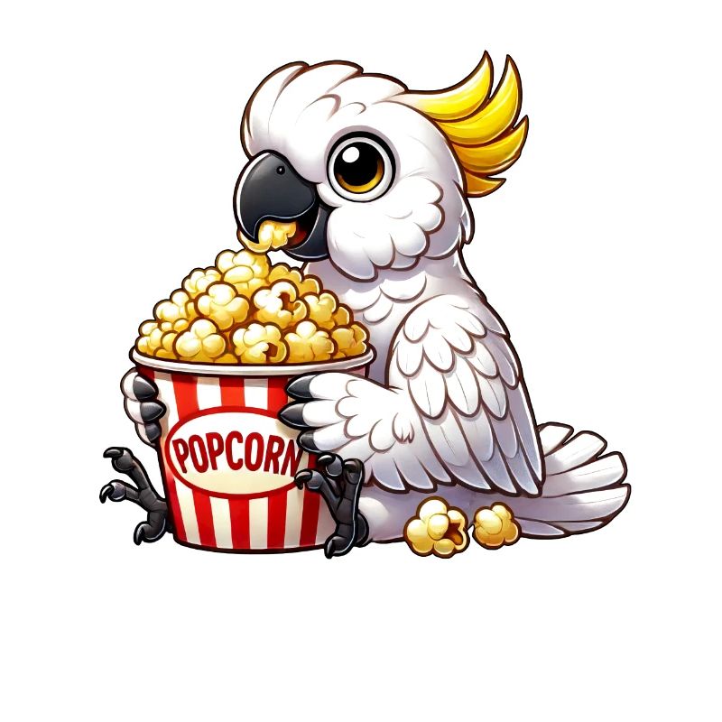 Drôle Cacatoès Oiseau de paradis Popcorn Cinéma Fun