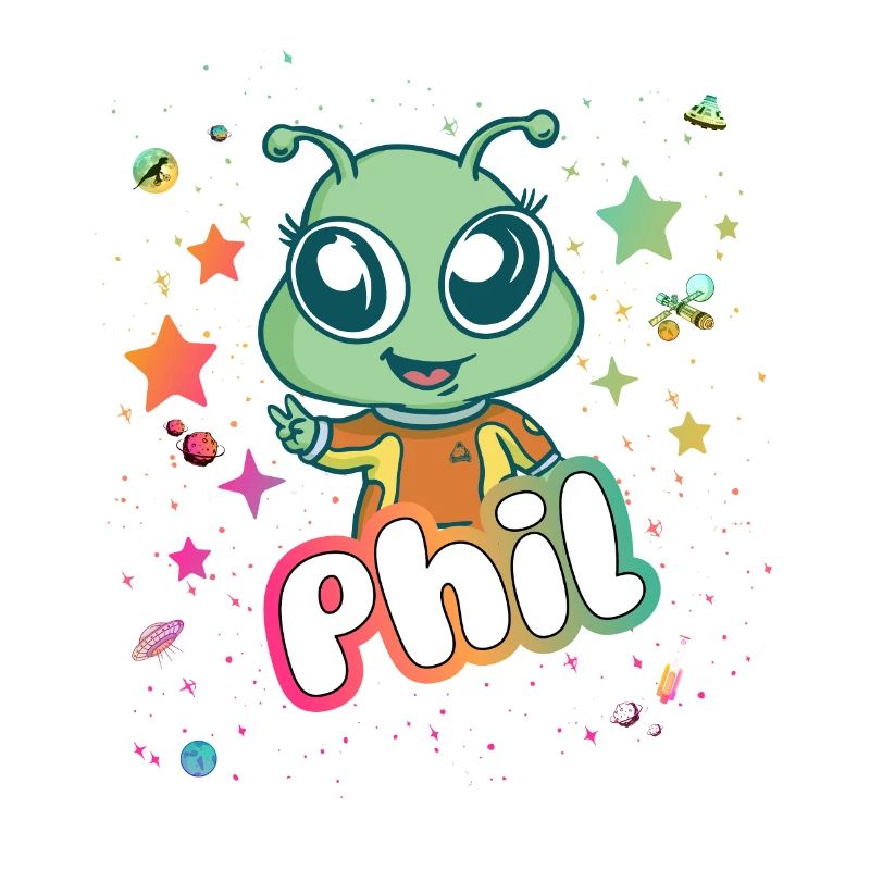 PHIL - Beau nom de garçon avec un extraterrestre mignon