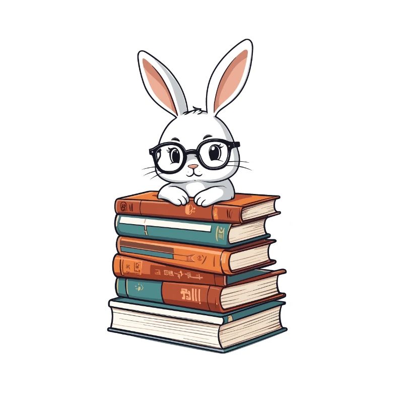 Lapin de lecture Style rat de bibliothèque parfait