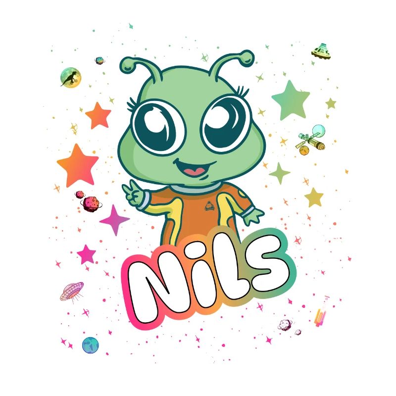 NILS - Beau nom de garçon avec un extraterrestre mignon