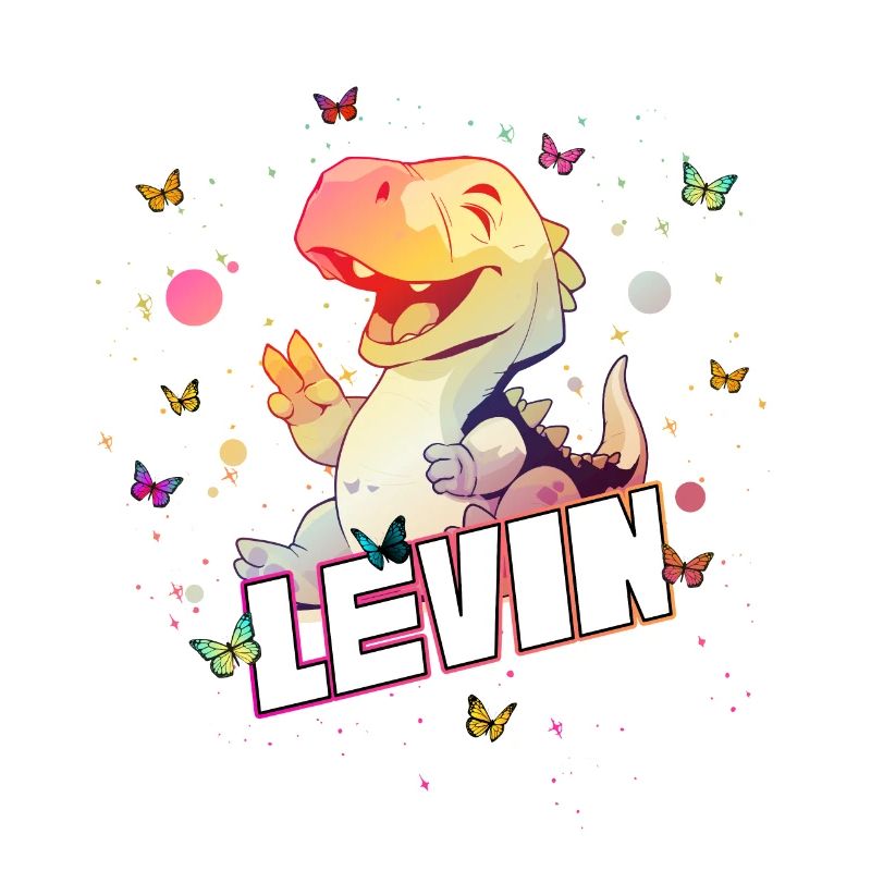 LEVIN - Beau nom de garçon avec mignon DINO T-REX