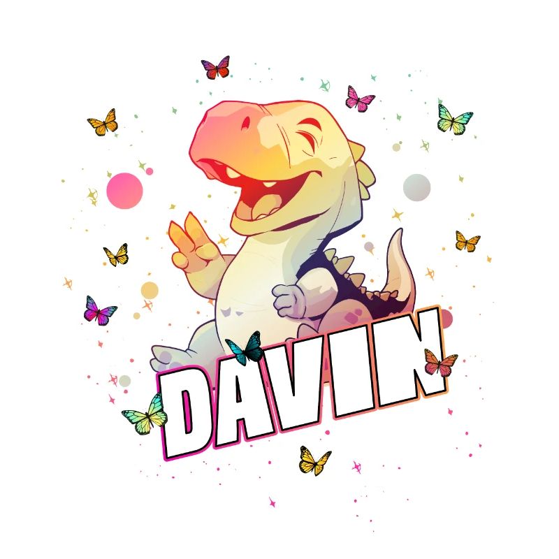 DAVIN - Schöner Junge Name mit süßem DINO T-REX