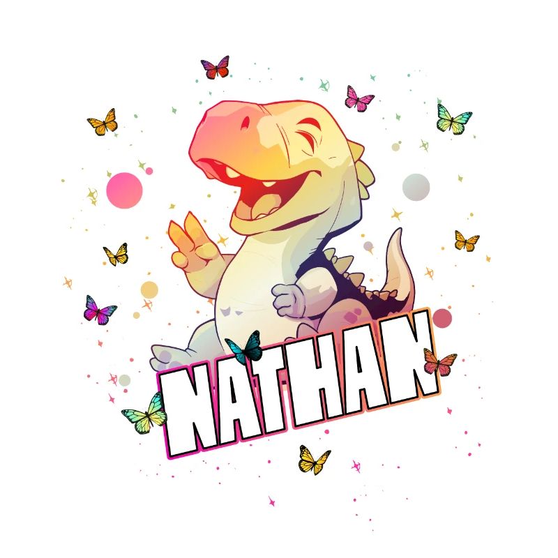 NATHAN - Beautiful boy name with cute DINO T-REX
