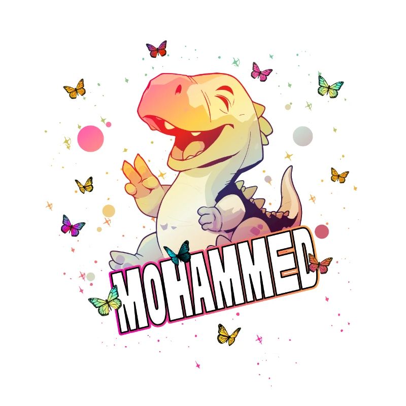 MOHAMMED - Beau nom de garçon avec mignon DINO T-REX