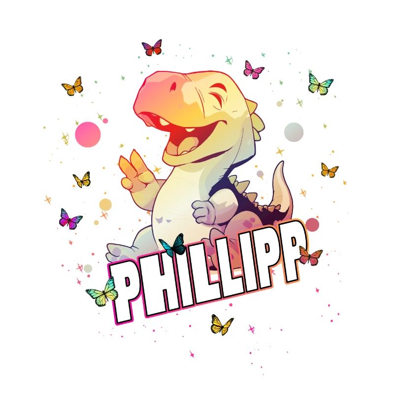 PHILLIPP - Schöner Junge Name mit süßem DINO T-REX