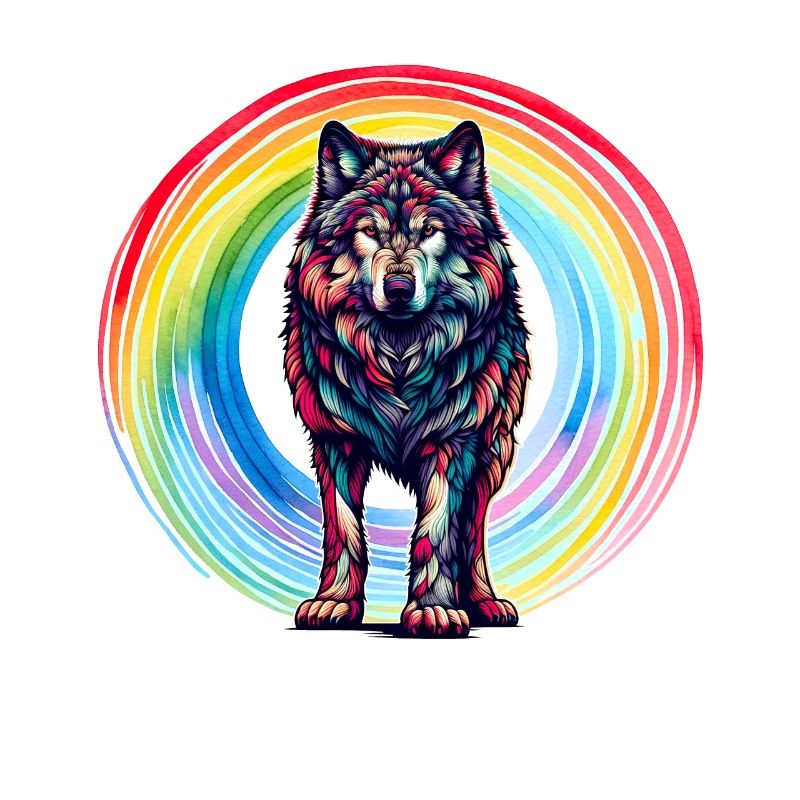 Wolf Wolves Rainbow