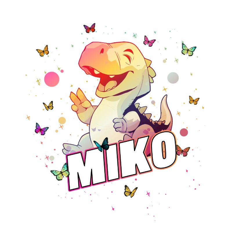 MIKO - Beau nom de garçon avec mignon DINO T-REX