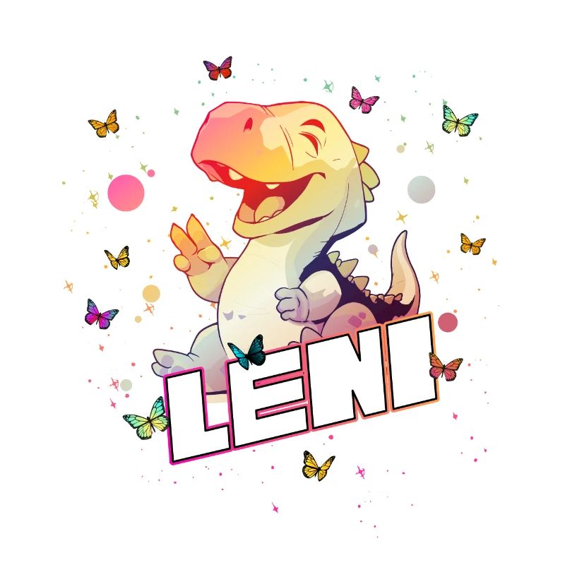 LENI - Schöner MÄDCHEN Name mit süßem DINO T-REX